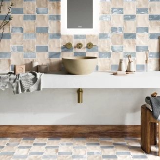 Klinker <strong>Prato</strong>  Beige Blå Mat 15x45 cm