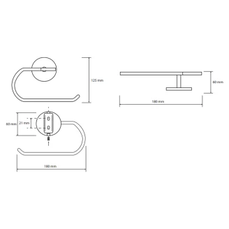 Toiletpapirholder <strong>Harlo</strong>  Krom Blank