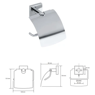 Toiletpapirholder med Låg <strong>Edris</strong>  Krom Blank