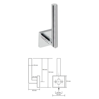 Toiletpapirholder til Reservruller <strong>Edris</strong>  Krom Blank