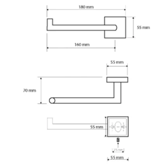 Toiletpapirholder <strong>Edris</strong>  Krom Blank Venstre