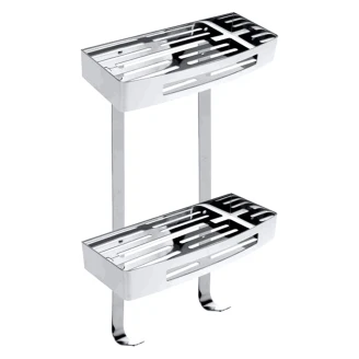 Dobbelt Badeværelse Hylde <strong>Line</strong>  Krom Blank