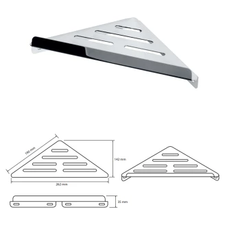 Hjørnebadeværelseshylde <strong>Line</strong>  Krom Blank