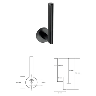Toiletpapirholder til Reservruller <strong>Ektorp</strong>  Sort Mat