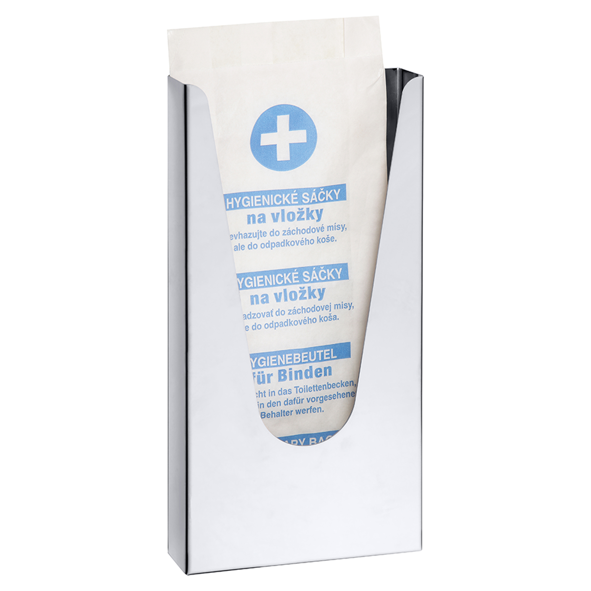 Dispenser til Hygiejniskposer HygBag 10x24 cm Krom Blank