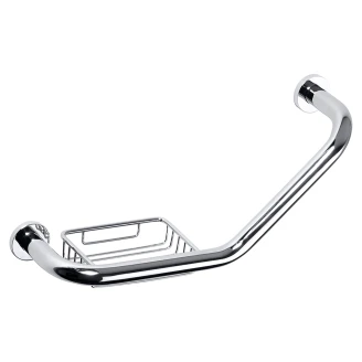 Vinklet Støttegreb med Sæbeskål Krom Blank