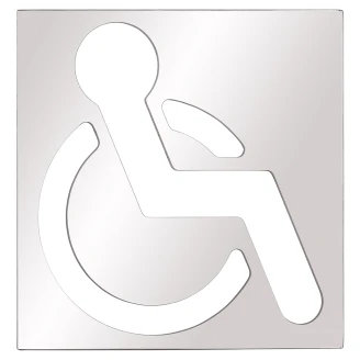 Handicaptoilet Piktogram 12x12 cm Krom Blank
