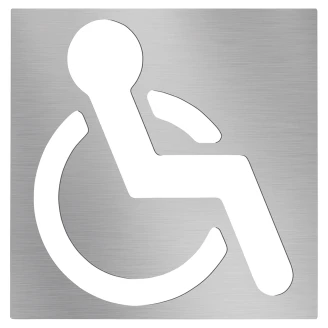 Handicaptoilet Piktogram 12x12 cm Krom Mat