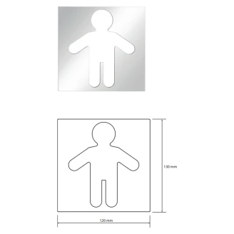 Herretoilet Piktogram 12x12 cm Krom Blank