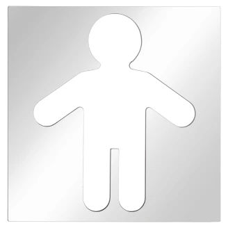 Herretoilet Piktogram 12x12 cm Krom Blank