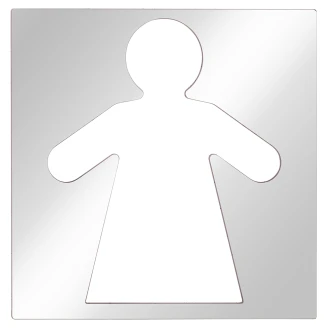 Dametoilet Piktogram 12x12 cm Krom Blank