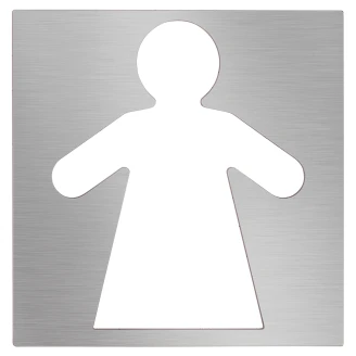 Dametoilet Piktogram 12x12 cm Krom Mat