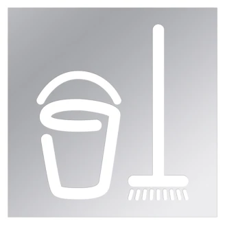 Rengøringsrum Piktogram 12x12 cm Krom Blank