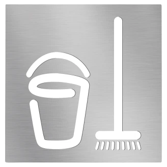 Rengøringsrum Piktogram 12x12 cm Krom Mat