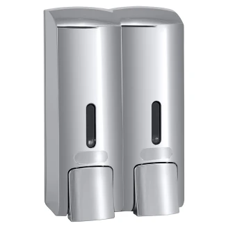 Dobbelt Sæbedispenser 300 ml Krom Blank