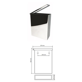 Papirkurv 25 L Krom Blank
