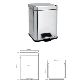 Pedalspand 6 L Krom Blank