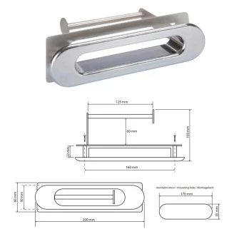 Integreret Toiletrulleholder Krom Blank