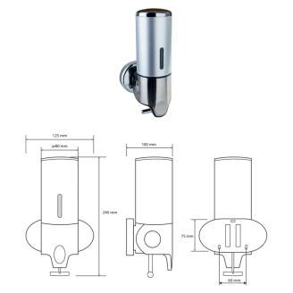 Sæbedispenser 500 ml Krom Mat