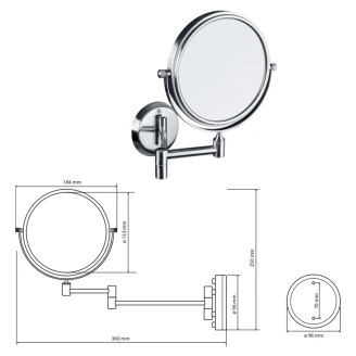 Dobbeltsidet Makeup-Spejl <strong>Ophelie</strong>  Krom Mat 14 cm