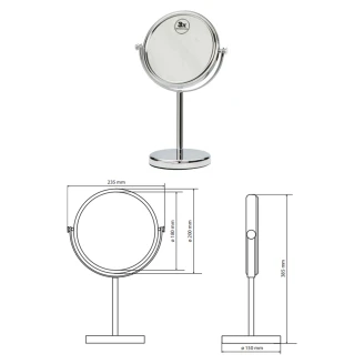 Dobbeltsidet Makeup-Spejl <strong>Elega</strong>  Krom Mat 20 cm