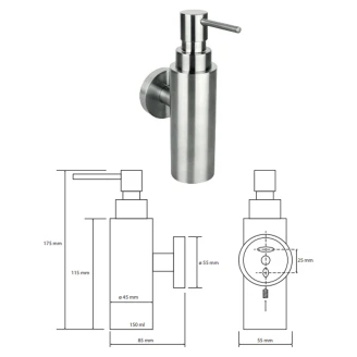 Sæbedispenser <strong>Ophelie</strong>  Krom Mat 150 ml