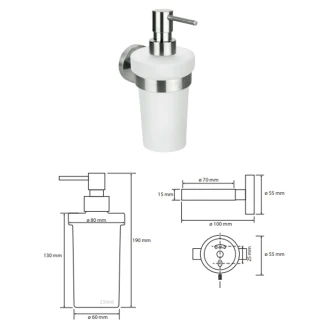 Sæbedispenser <strong>Ophelie</strong>  Krom Mat 230 ml