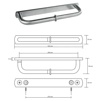 Dobbelte Toiletpapirholder <strong>Ophelie</strong>  Krom Mat