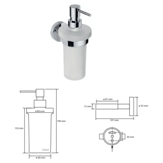 Sæbedispenser <strong>Holmstrand</strong>  Krom Blank 230 ml