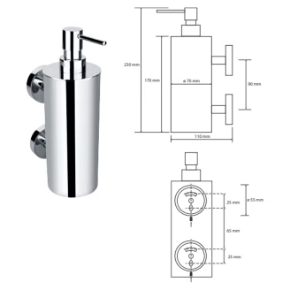 Sæbedispenser <strong>Holmstrand</strong>  Krom Blank 550 ml