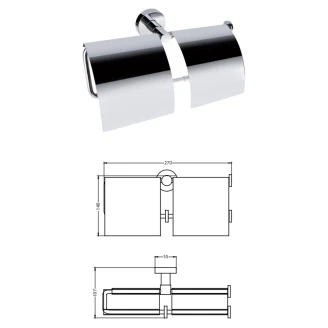 Dobbelte Toiletpapirholder med Låg <strong>Holmstrand</strong>  Krom Blank