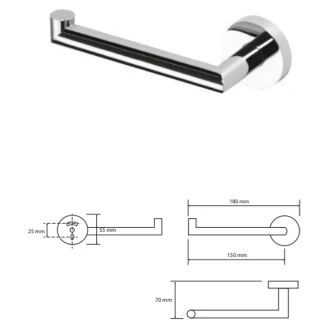 Toiletrulleholder <strong>Holmstrand</strong>  Krom Blank Venstre