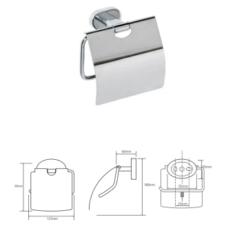 Toiletpapirholder med Låg <strong>Revine</strong>  Krom Blank
