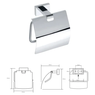 Toiletpapirholder med Låg <strong>Alouette</strong>  Krom Blank