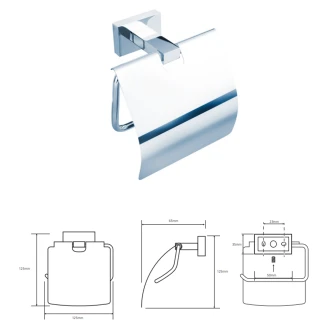 Toiletpapirholder med Låg <strong>Alouette</strong>  Krom Blank
