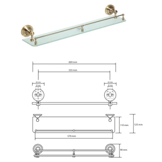 Badeværelse Hylde <strong>Solbacken</strong>  Kobber 60 cm
