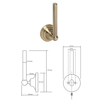 Toiletrulleholder til Reservruller <strong>Solbacken</strong>  Kobber