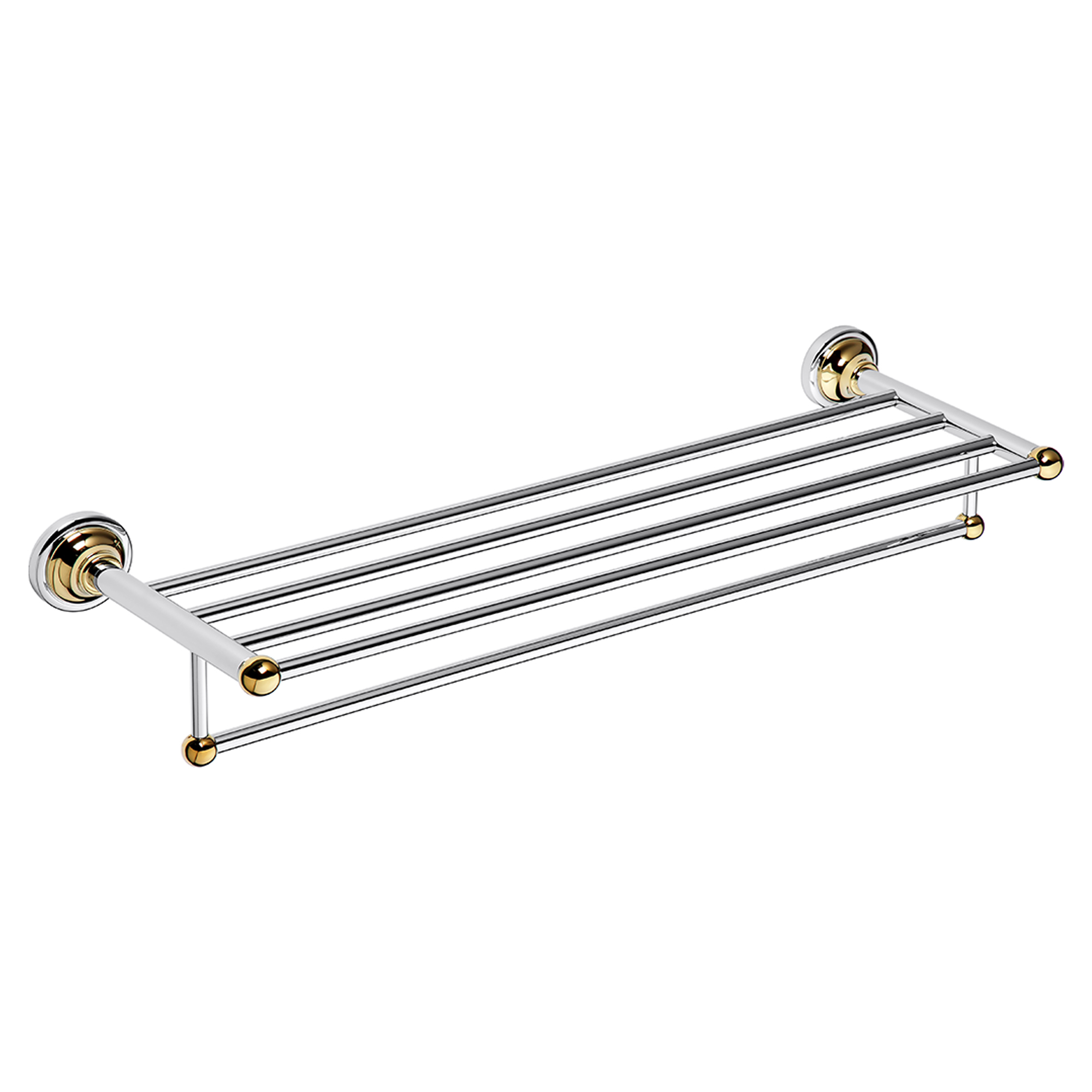 Håndklædeholder med Stang Solbacken Guld-Krom 60 cm