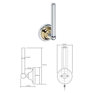 Toiletrulleholder til Reservruller <strong>Solbacken</strong>  Guld-Krom