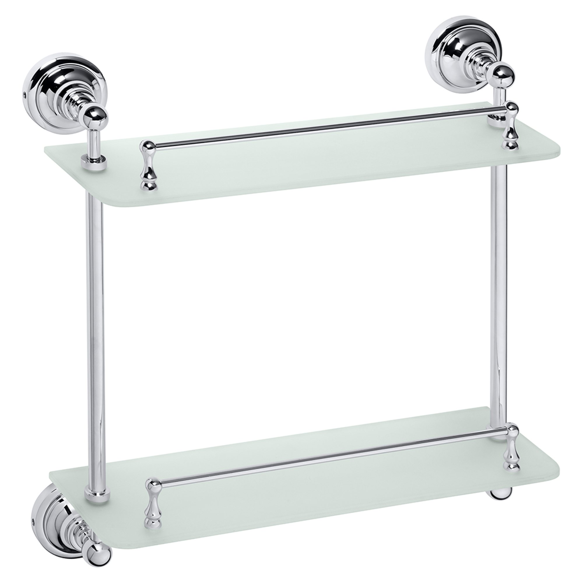Dobbelte Badeværelse Hylde med Stang Solbacken Krom 40 cm