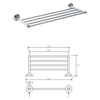Håndklædestang <strong>Solbacken</strong>  Krom 60 cm