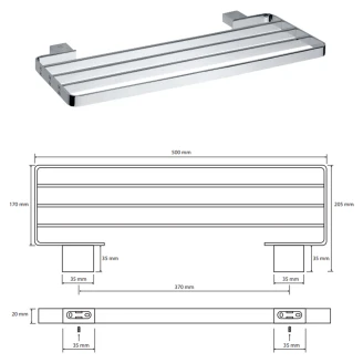 Håndklædestang <strong>Zave</strong>  Krom Blank 37 cm