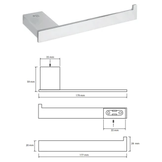 Toiletpapirholder <strong>Zave</strong>  Krom Blank