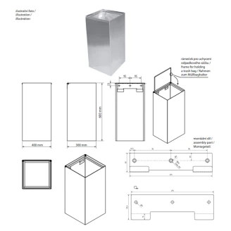 Vægmonteret Affaldsbeholder 75 L Krom Blank