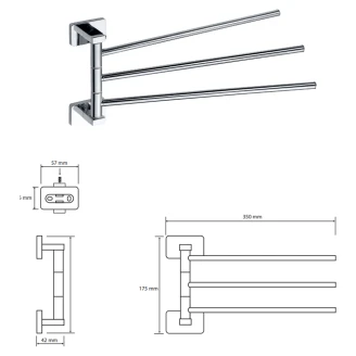 Håndklædeholder Snurra <strong>Loryn</strong>  Krom Blank 35 cm