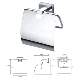 Toiletpapirholder med Låg <strong>Loryn</strong>  Krom Blank