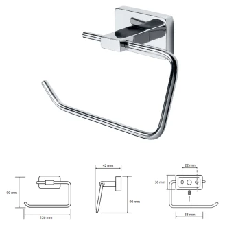 Toiletpapirholder uden Låg <strong>Loryn</strong>  Krom Blank