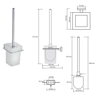 Toiletbørste <strong>Loryn</strong>  Krom Blank
