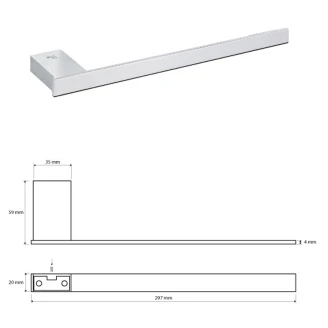Håndklædeholder Loryn Krom Blank 28 cm Venstre