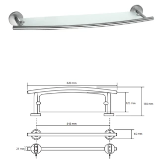 Badeværelse <strong>Harlo</strong>  Krom Blank 62 cm